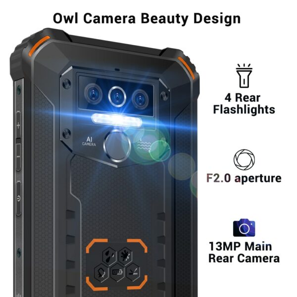 OUKITEL WP5 Pro IP68 Waterproof 5.5" FDD Smartphone Android 10.0 Mobile Phone 13MP Triple Cameras Face unlock 4GB 64GB 8000mAh - Image 3