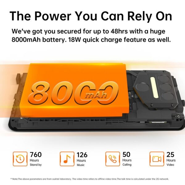OUKITEL WP9 NFC 5.86"HD+ Android 10 Helio P60 Octa Core 8000mAh 16MP 6GB 128GB Rugged Mobile Phone - Image 3