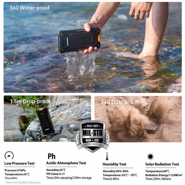OUKITEL WP9 NFC 5.86"HD+ Android 10 Helio P60 Octa Core 8000mAh 16MP 6GB 128GB Rugged Mobile Phone - Image 5