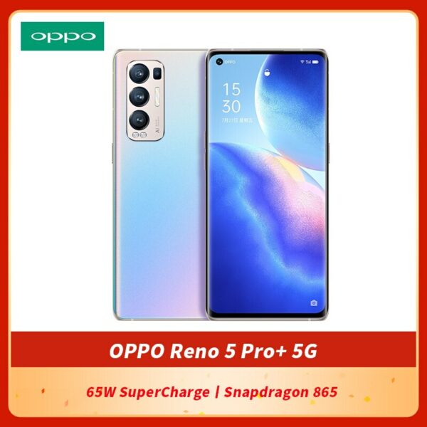 Original OPPO Reno 5 Pro+ 5G SmartPhone 6.55 inch Snapdragon 865 Octa Core in screen 65W SuperCharge NFC MobilePhone WiFi 6