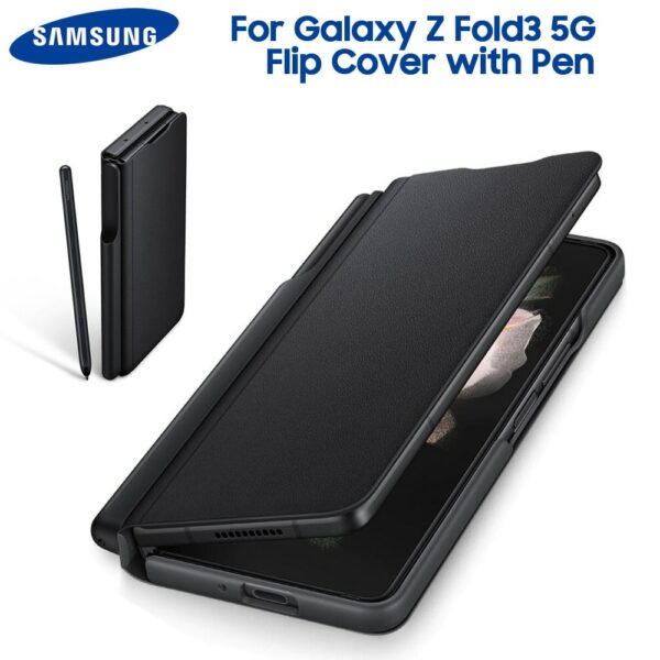 Original Samsung Flip Cover with S Pen for Samsung Galaxy Z Fold3 5G Fold 3 5G Official Mobile Phone Cases Cover