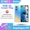 Original realme GT NEO 2 5G smartphone Snapdragon 870 64Mp main Camera 5000mAh 65W flash changer Global Rom NFC AMOLED 120HZ
