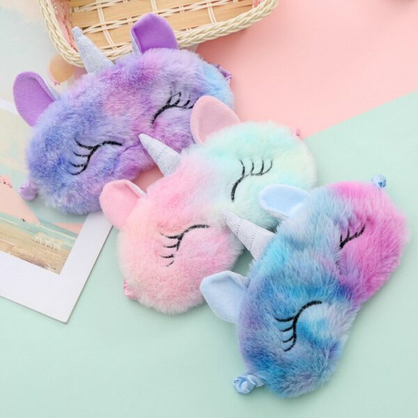 Plush Anime Unicorn Sleeping Eye Mask Cute Kids Sleep Mask 3D Eye Cover Eye Blindfolds Travel Eye Band Shade Rest Eyepatch