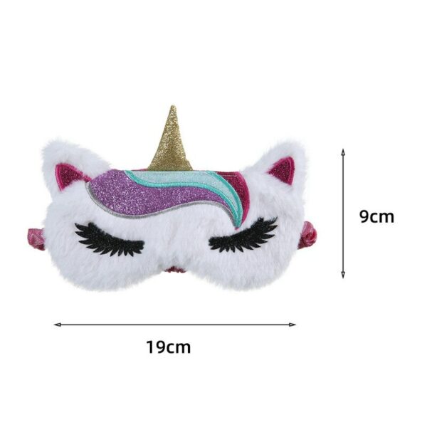 Plush Unicorn Sleeping Mask Cute Kids Eye Cover Cartoon 3D Sleep Eye Mask Travel Eye Band Shade Rest Eyepatch Eye Blindfolds - Image 6