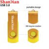 SHANDIAN Rotation USB Flash Drive Metal Pen Drive 128GB Usb Stick 3. 0 Pendrive 64GB 32GB 16GB 8GB 4GB High Speed Flash Drive - Image 3
