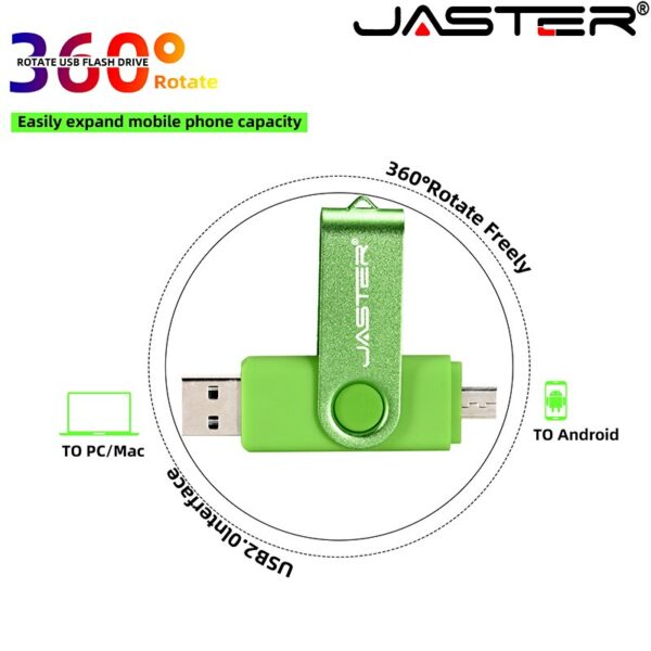 Smart Phone OTG USB 2.0 Flash Drive 4GB 8GB 16GB 32GB 64GB 128GB Wholesale Custom LOGO Pen Drives Micro USB Memory Stick U Disk - Image 6