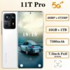 Smartphone 11T Pro Global Version Android12 7200mAh Qualcomm 888+ 16GB 1T 7.3 Inch Unlocked Cellphones 4G 5G Mobile Phones