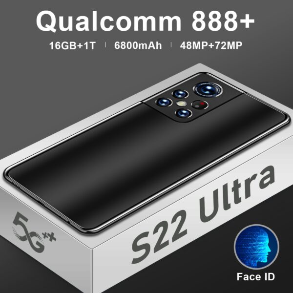 Smartphone S22 Ultra 5G Qualcomm 888 16GB 1T Android 12 72MP Global Version 6.93 Inch Cellphone 6800mAh Mobile Phone Unlock 4G - Image 6