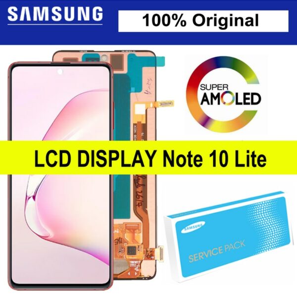 Super AMOLED Display with frame for Samsung Galaxy Note 10 lite N770F LCD Touch Screen Digitizer Assembly Repair Parts