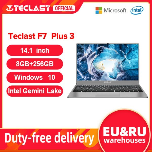 Teclast F7 Plus 3 14.1" Laptop 8GB RAM 256GB SSD Intel Gemini Lake N4120 Dual-band Wi-Fi Computer 1920x1080 Windows 10 Notebook