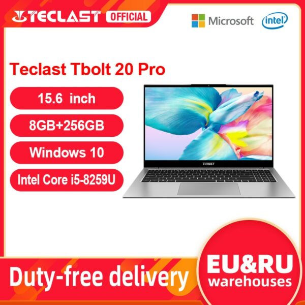 Teclast Tbolt 20 Pro Laptop Intel Core i5-8259U 15.6 inch 1920x1080 FHD 8GB RAM 256GB SSD Windows 10 USB2.0 3.0 Type-C Notebook