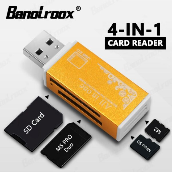 Top Colorful 4 in 1 Micro SD Card Reader Flash USB Memory Card Reader For Memory Stick Pro Duo Micro SD/T-Flash/M2/MS SD Adapter