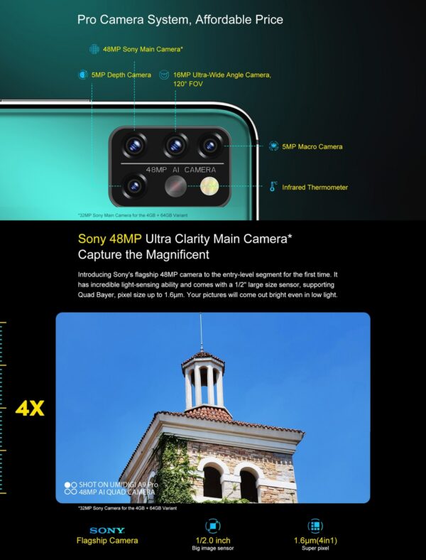 UMIDIGI A9 Pro Global Version Cellphone 24MP Selfie Camera RAM 6GB ROM 128GB Helio P60 Octa Core 6.3" FHD+ LTE 4G Smartphone - Image 5