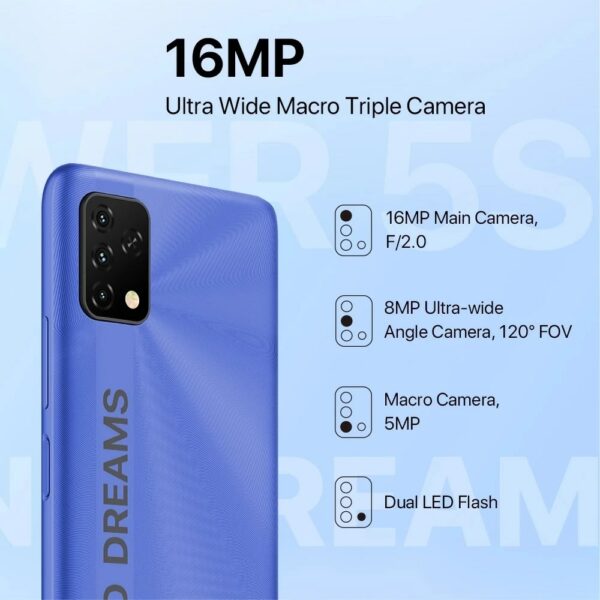 UMIDIGI Power 5S Global Version 4G Mobile Phone 6.53" Full Screen 4GB 32GB/64GB 16MP Triple Camera 6150mAh Android 11 Smartphone - Image 3