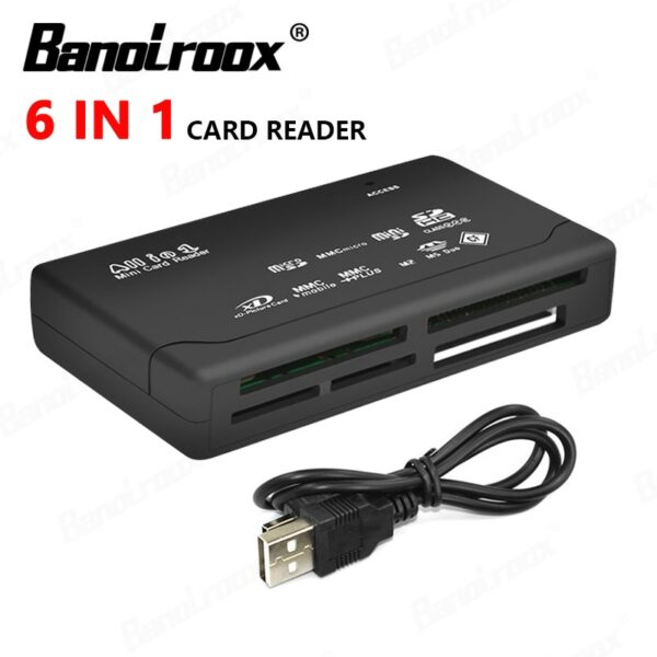 USB 2.0 Memory Card Adapter All in one Card Reader For TF/SD/CF/XD/MS/M2 Mermory Stick Card Reader USB C with Data Line