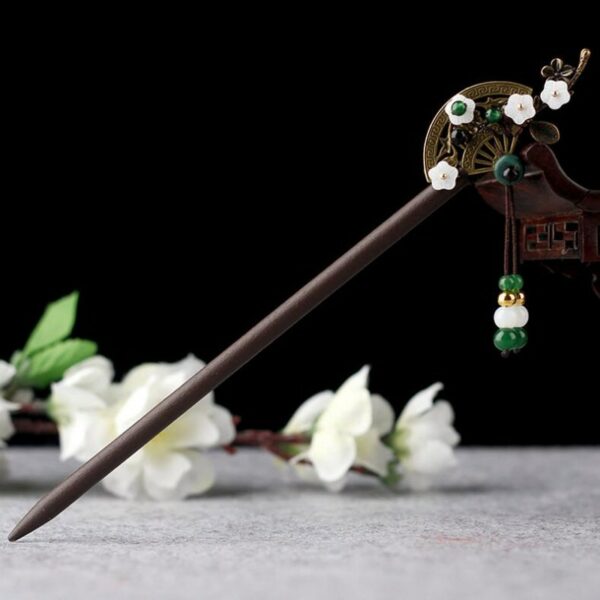 Vintage Wood Flower Hairpin For Women Antique Hair Stick For Girl Hair Pins Costume Chinese Hair Clip Hair Accessories - Image 4