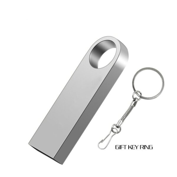 metal usb flash drive 64GB 32GB 16GB 8GB 4GB pen drive pendrive waterproof silver u disk memoria cel usb stick gift chain - Image 5