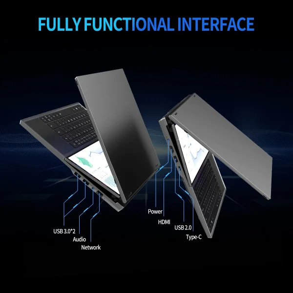 Topton Dual Screen Gaming Laptop 16 Inch Ips + 14 ''Touch Intel I9-10885H I7-10750H Max 64Gb 4Tb Slanke Notebook Gamer Pc Computer - Image 6