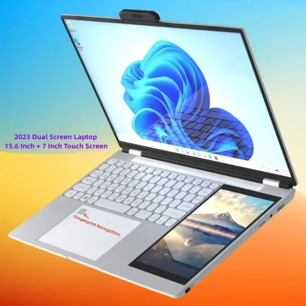 New Arrivals Dual Screen Laptop INTEL N5105 N95 16G DDR4 - 1TB SSD 15.6" IPS 2K Screen+7" Touch LCD PC Portable Notebook - Image 2