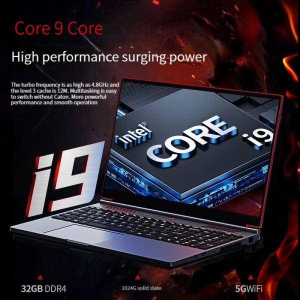 2024 New Gaming Laptop Computer Intel Core i9-10885H i7 10870H GTX1650 4G 16.1 Inch IPS Screen RAM Max 64GB 2*DDR4 2*M.2 NVMe - Image 2